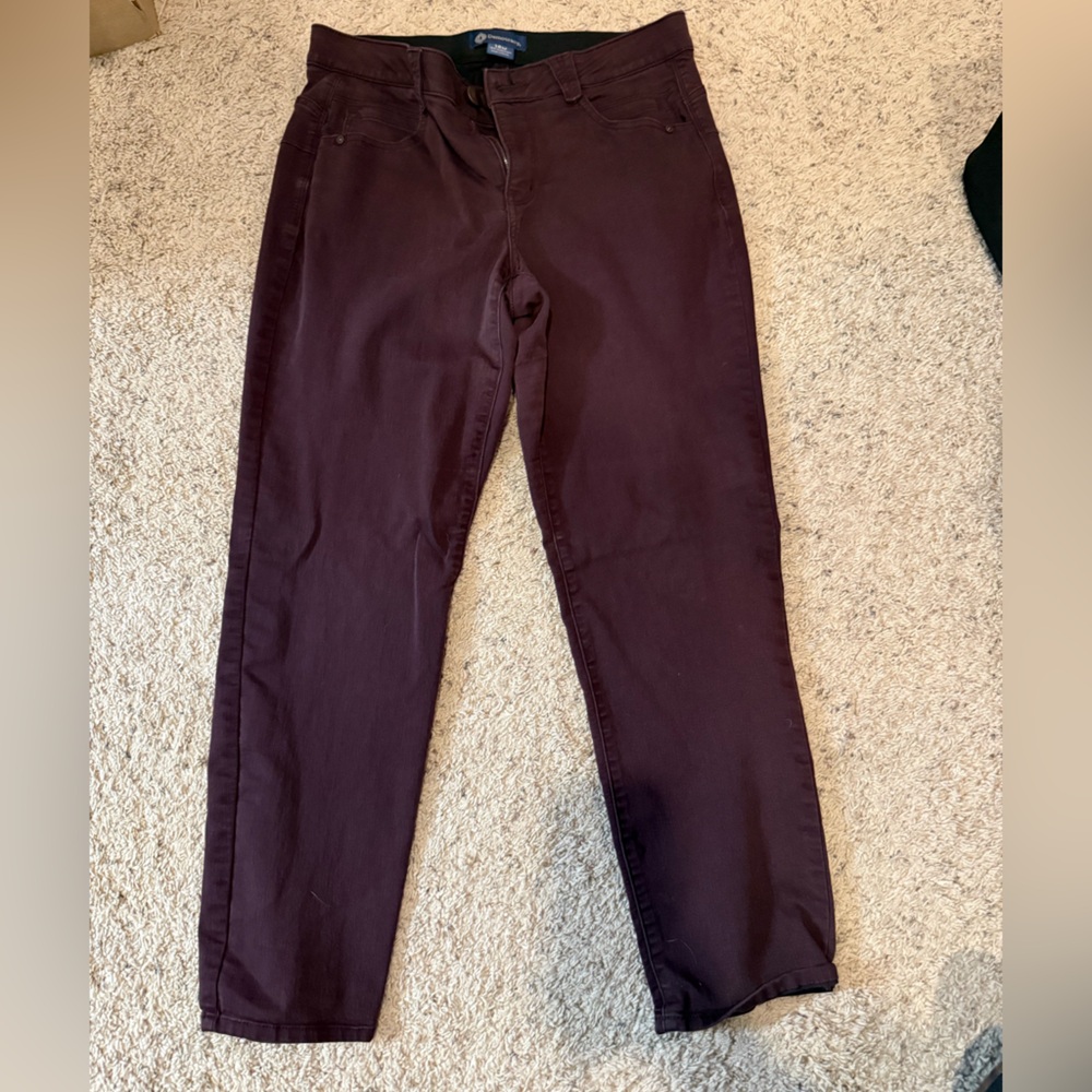 Democracy Women's Straight Leg Pants in Burgundy